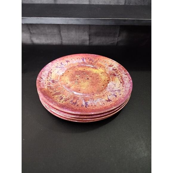 4 Certified International David Sanchez Radiance 9" Melamine Red Salad Plates - Picture 1 of 3